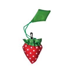 Shopper pliable en forme de fraise en polyester 190T, avec feuille personnalisable 