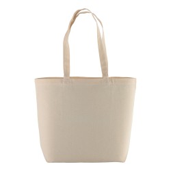 Shopper avec soufflet à la base en coton 135 g/m2, anses longues 