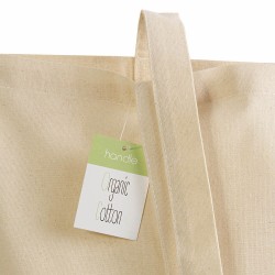 Sac shopping en coton organic, anses longueset souflet 