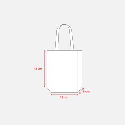Sac shopping en coton organic, anses longueset souflet 