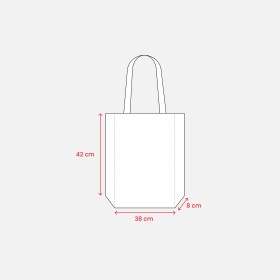 Sac shopping en coton organic, anses longueset souflet 