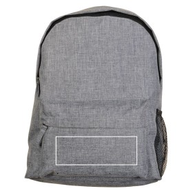 Sac à dos en polyester bicolore, effet mélangé avec 3 poches dont une latérale en filet 