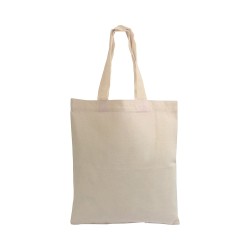 Mini Sac Shopping en coton naturel (135 g/m2), anses courts colorés 