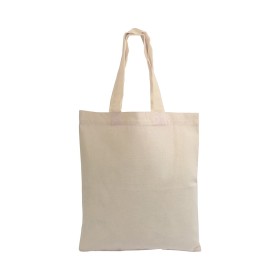 Mini Sac Shopping en coton naturel (135 g/m2), anses courts colorés 
