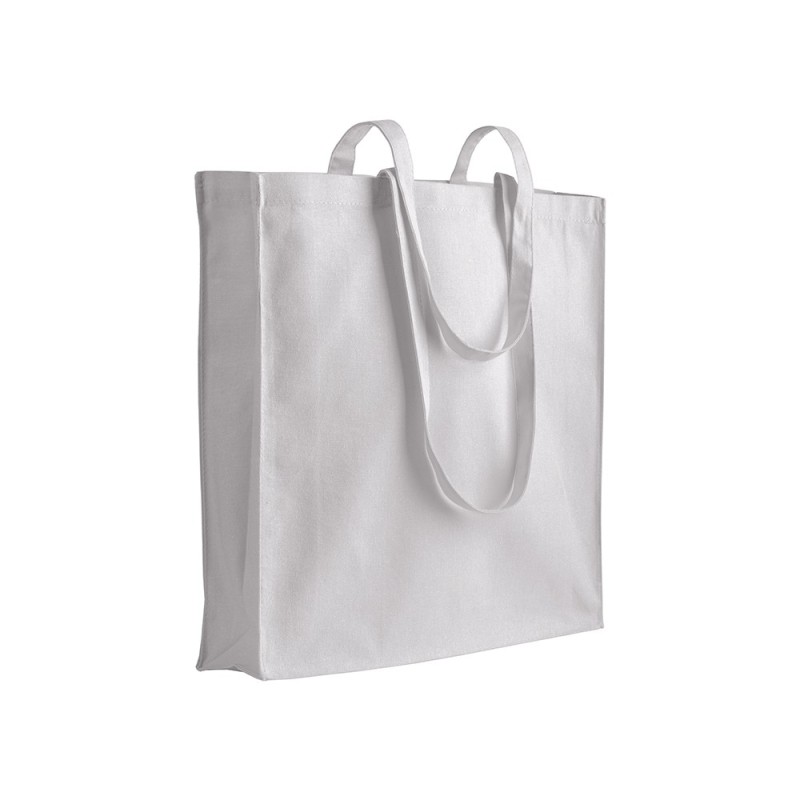 Shopper avec soufflet en coton 220 g/m2, anses longues 