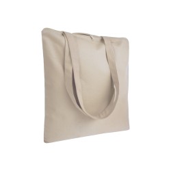 Shopper en coton 220 g/m, anses longues anses longues et fermeture avec zip 