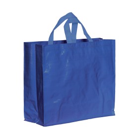 Tote bag en PP recyclé laminé 120g/m2, anses courtes et soufflet 