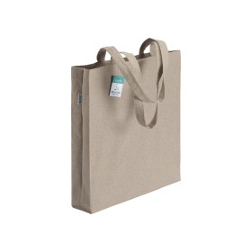 Tote bag  en coton recyclé 190 g/m2, anses longues et soufflet 