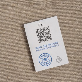 Tote bag carbon neutral en coton recyclé 280 g/m2, anses longues et soufflet 