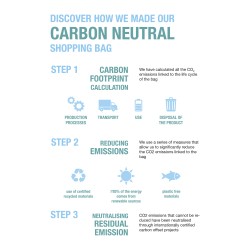 Tote bag carbon neutral en coton recyclé 280 g/m2, anses longues et soufflet 