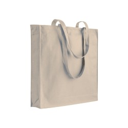 Shopper avec soufflet en coton 250 g/m2, anses longues et fermeture avec zip 