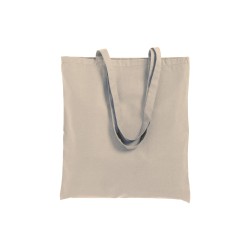 Shopper avec soufflet en coton 250 g/m2, anses longues et fermeture avec zip 