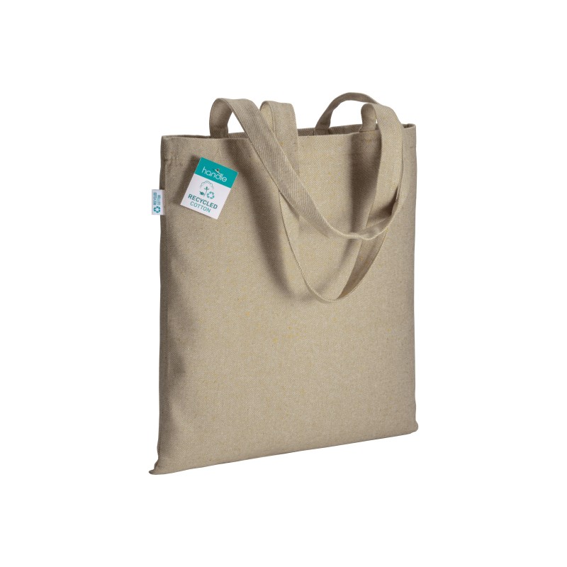 Tote bag en coton recyclé 280 g/m2, anses longues 