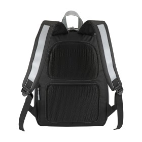 Sac a dos porte PC en Caneva avec insertions en simili cuir a haute visibilite 