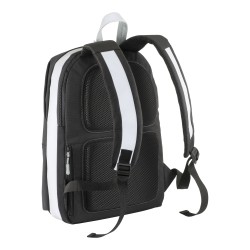 Sac a dos porte PC en Caneva avec insertions en simili cuir a haute visibilite 