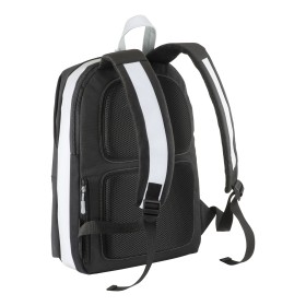 Sac a dos porte PC en Caneva avec insertions en simili cuir a haute visibilite 