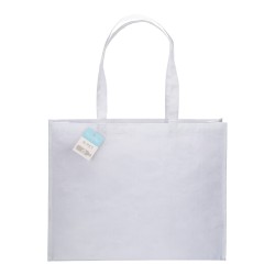 Shopper avec soufflet en R-PET (plastique recyclé). hanses longues 