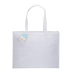 Shopper avec soufflet en R-PET (plastique recyclé). hanses longues 