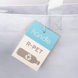 Shopper avec soufflet en R-PET (plastique recyclé). hanses longues 
