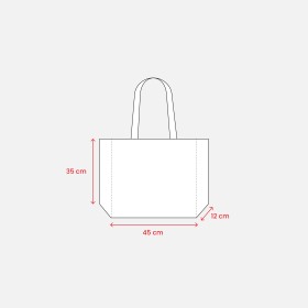 Shopper avec soufflet en R-PET (plastique recyclé). hanses longues 