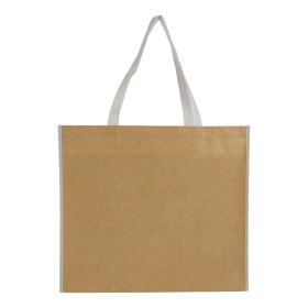 Sac shopper en TNT lamine avec anses longues colorées et soufflet 