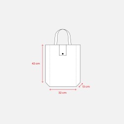 Shopper pliable avec soufflet en TNT 80g/m2, manches courtes 