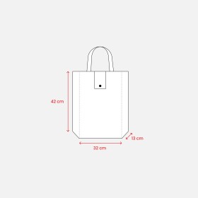 Shopper pliable avec soufflet en TNT 80g/m2, manches courtes 