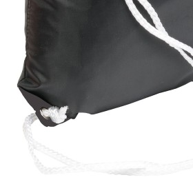 Sac à dos noir en polyester 210T, avec fermeture réglable à cordon, angles renforcés 