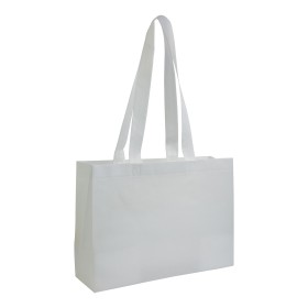 Shopper avec soufflet à la base en TNT 70gm2 thermosoudé, anses longues 