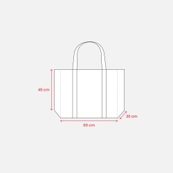 Shopper maxi avec soufflet en TNT 100 g/m2 cousu avec anses longues 