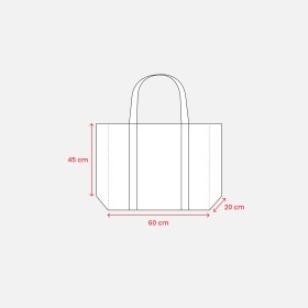 Shopper maxi avec soufflet en TNT 100 g/m2 cousu avec anses longues 