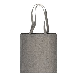 Shopper avec soufflet en coton recyclé 150 g/m  effet mélange, anses longues 