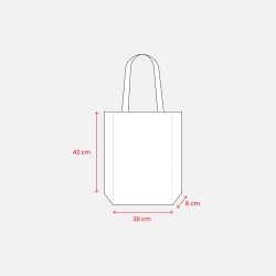 Shopper avec soufflet en coton recyclé 150 g/m  effet mélange, anses longues 