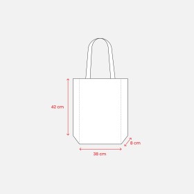 Shopper avec soufflet en coton recyclé 150 g/m  effet mélange, anses longues 