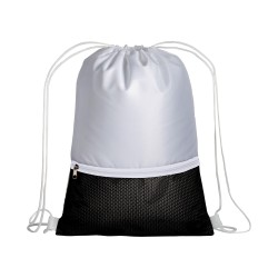 Sac à dos en polyester 210T avec poche zip et fermeture réglable à cordon 