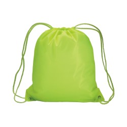 Sac à dos fluo en polyester 210 T avec fermeture réglable à cordon et angles renforcés 