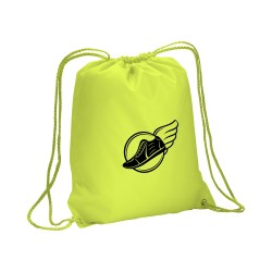 Sac à dos fluo en polyester 210 T avec fermeture réglable à cordon et angles renforcés 