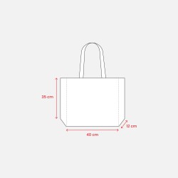 Shopper avec soufflet en coton 200 g/m2, anses longues 