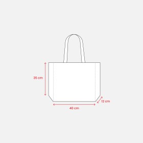 Shopper avec soufflet en coton 200 g/m2, anses longues 
