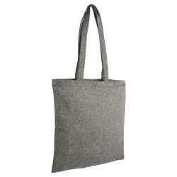 Shopper en coton recyclé  150 g/m, effet mélange, anses longues 
