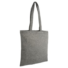 Shopper en coton recyclé  150 g/m, effet mélange, anses longues 