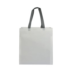 Shopper avec soufflet en TNT laminé 100g/m2 thermosoudé, anses longues 