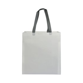 Shopper avec soufflet en TNT laminé 100g/m2 thermosoudé, anses longues 