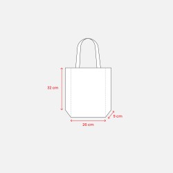 Shopper avec soufflet en TNT laminé 100g/m2 thermosoudé, anses longues 
