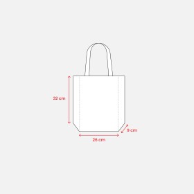 Shopper avec soufflet en TNT laminé 100g/m2 thermosoudé, anses longues 