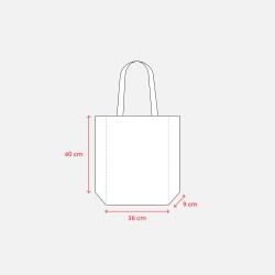 Shopper avec soufflet en TNT 80g/m2 thermosoudé, anses longues 