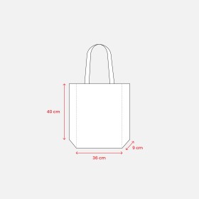 Shopper avec soufflet en TNT 80g/m2 thermosoudé, anses longues 