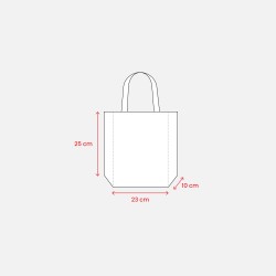 Shopper mini avec soufflet en TNT 80g/m2, anses courtes 