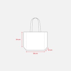 Shopper avec soufflet en TNT 80g/m2 thermosoudé, anses longues 