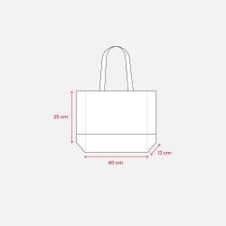 Shopper avec soufflet en TNT 80 g/m2, anses longues 